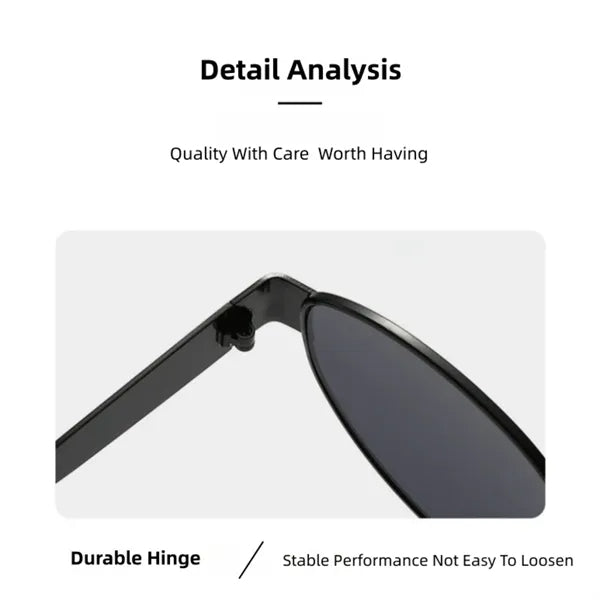 Retro Oval UV400 Metal Frame Sunglasses