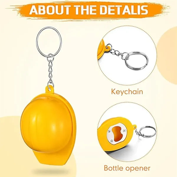 Bottle Opener Keychain Favors Mini Safety Hat for Gifts