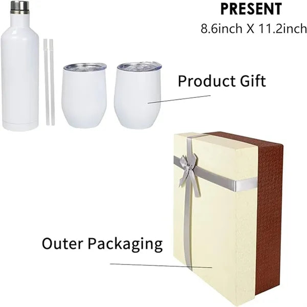 3pcs Set 304 Stainless Steel Bottle Wine Tumbler Cup