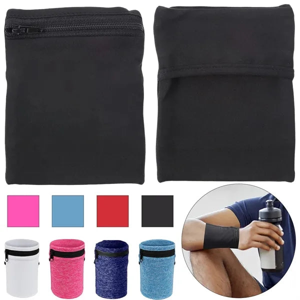Outdoor Sports Breathable Absorbent Wrist Wallet With Zipper