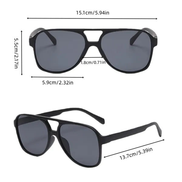 Retro Double Bridge UV400 Square Outdoor Shades