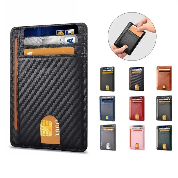 Slim Minimalist Front Pocket RFID Blocking Leather Wallets