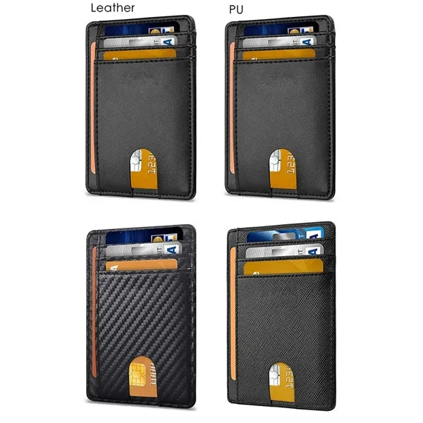 Slim Minimalist Front Pocket RFID Blocking Leather Wallets