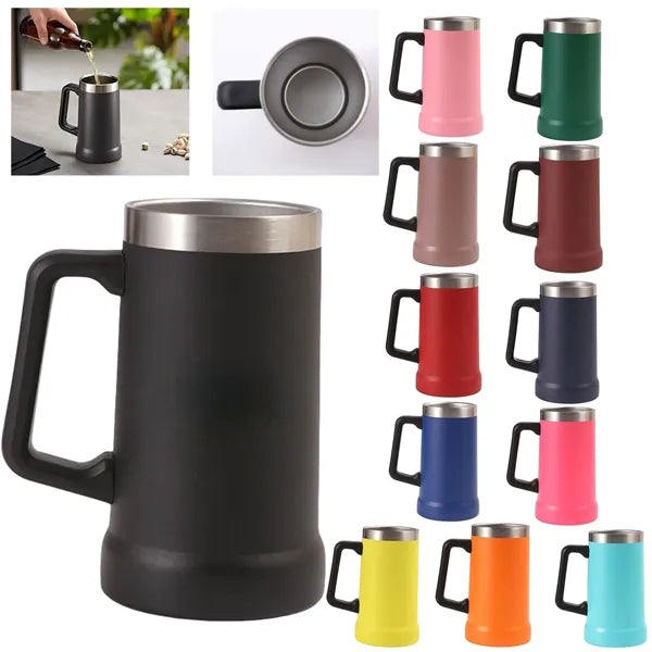 Beer Stein Stainless Steel Coffee Mug Tumbler Thermal Vacuum