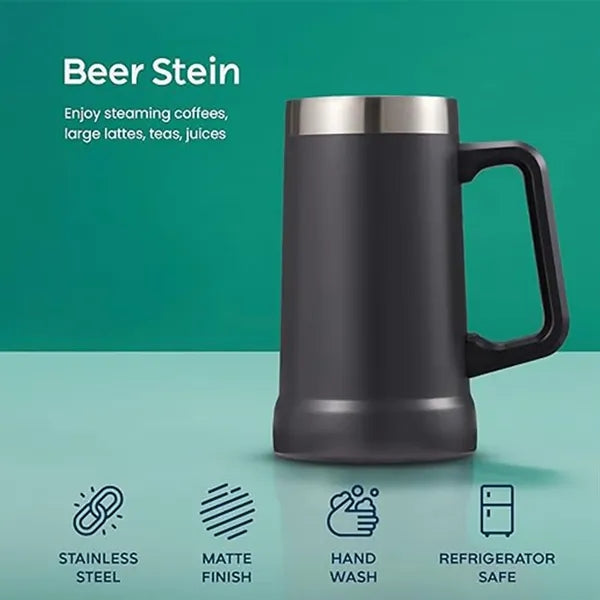 Beer Stein Stainless Steel Coffee Mug Tumbler Thermal Vacuum