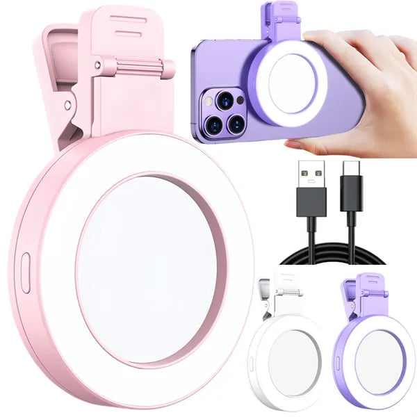 Phone Selfie Portable Clip-on Ring Light