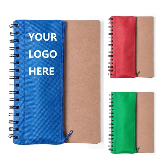 A5 Spiral Recycled Notebook & Filled Pencil Case Set