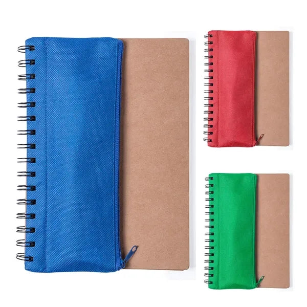 A5 Spiral Recycled Notebook & Filled Pencil Case Set
