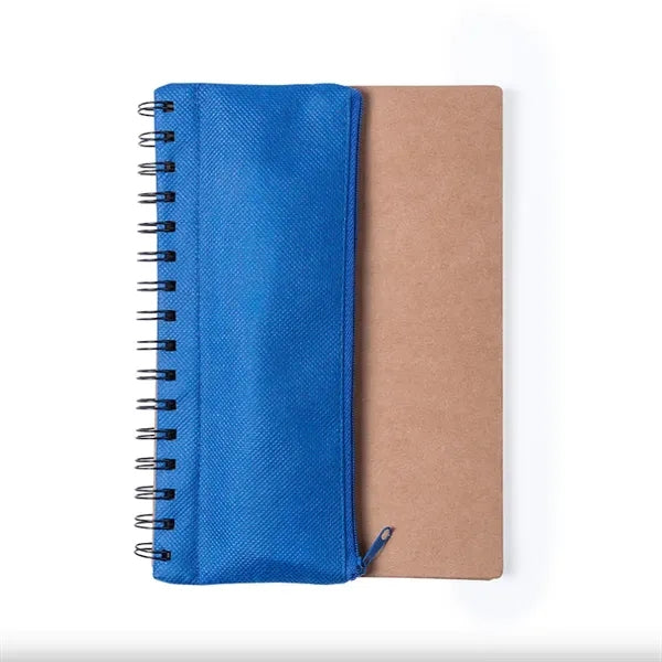 A5 Spiral Recycled Notebook & Filled Pencil Case Set