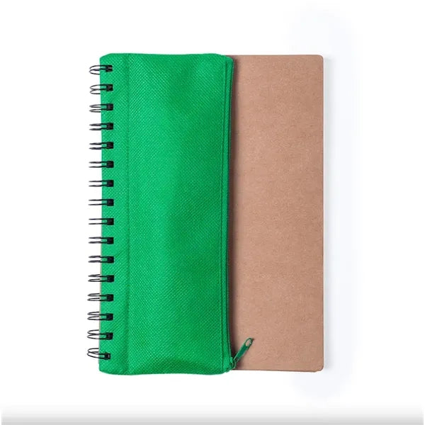 A5 Spiral Recycled Notebook & Filled Pencil Case Set