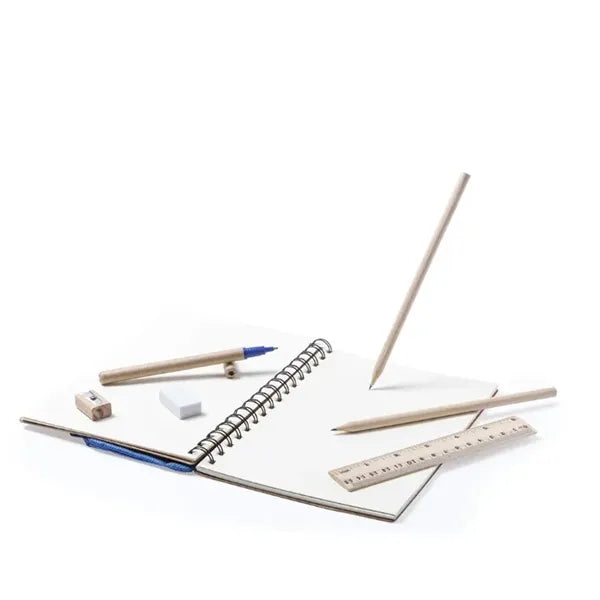 A5 Spiral Recycled Notebook & Filled Pencil Case Set