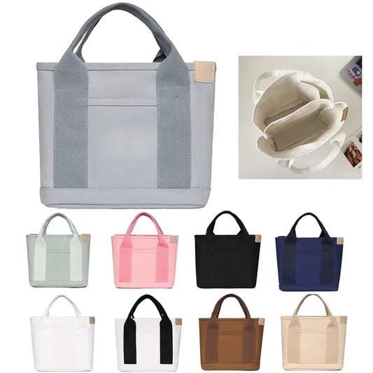 Canvas Tote Satchel Shoulder Bag Zipper Purse Handbag