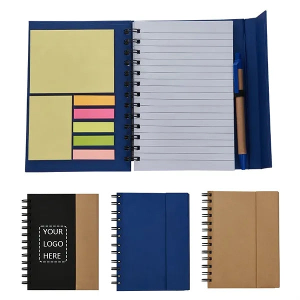 Eco-Recycled Journal w/Sticky Notes & Flags