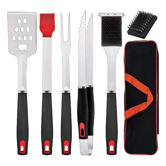 Outdoor camping grill handle barbecue combination appliance