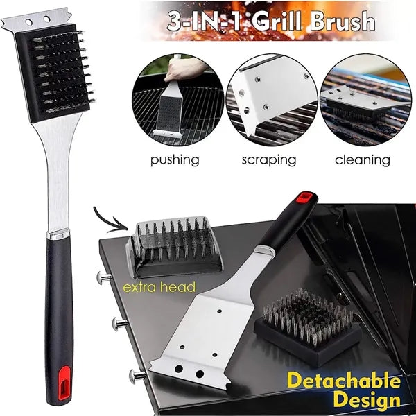 Outdoor camping grill handle barbecue combination appliance