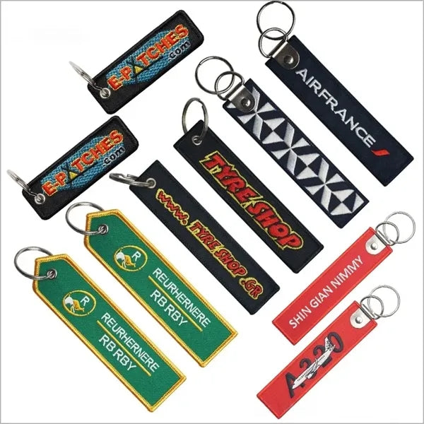 Double-Sided Aero-Embroidered Keychain