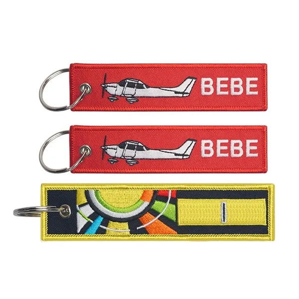 Double-Sided Aero-Embroidered Keychain