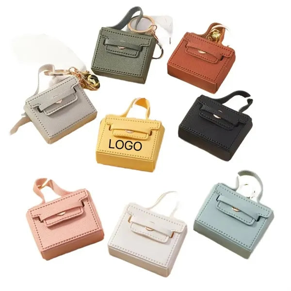 Mini Leather Handbag Keychain Pouch