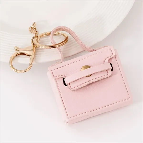 Mini Leather Handbag Keychain Pouch