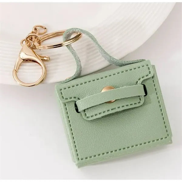 Mini Leather Handbag Keychain Pouch