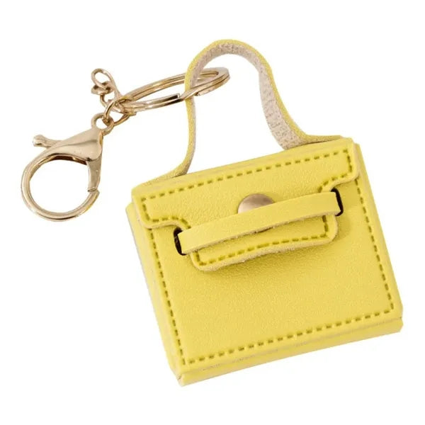 Mini Leather Handbag Keychain Pouch