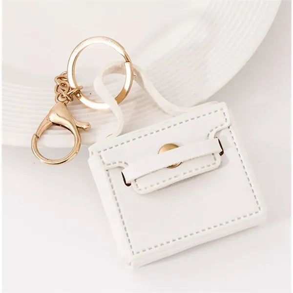 Mini Leather Handbag Keychain Pouch