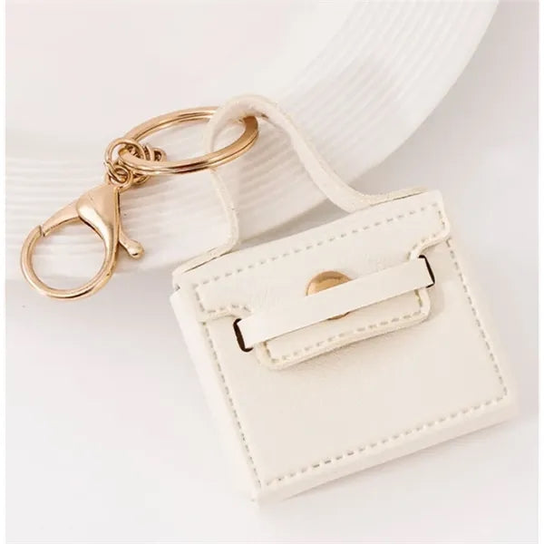 Mini Leather Handbag Keychain Pouch