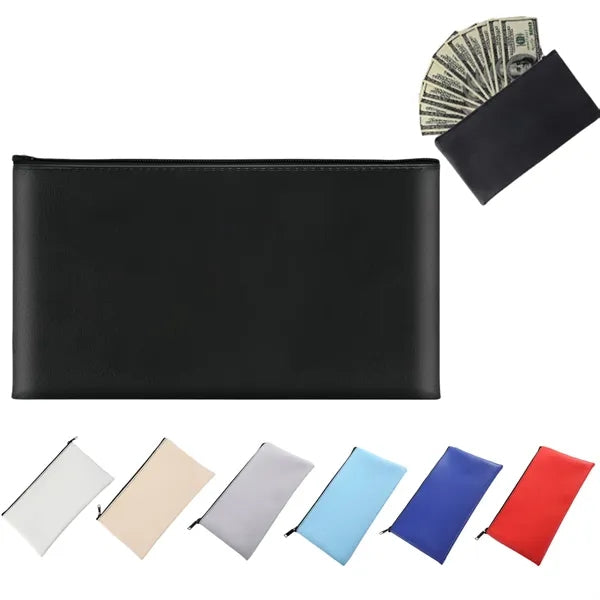 PU Leather Cash Pouch with Zipper