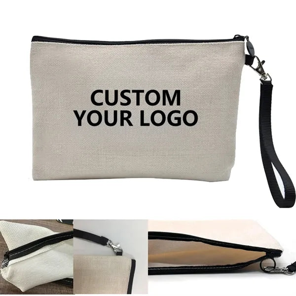 Linen Makeup Cosmetic Bag