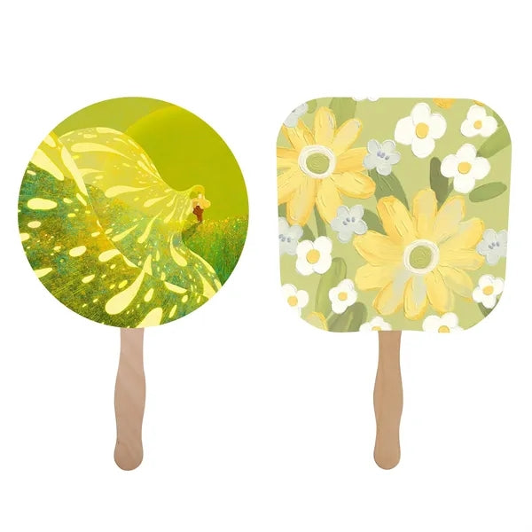 Paper Hand Fan W/ 2 Side Full Color Print