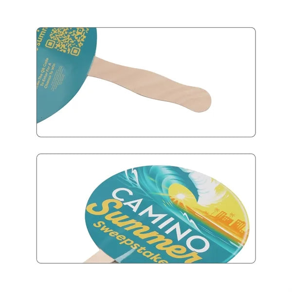 Paper Hand Fan W/ 2 Side Full Color Print
