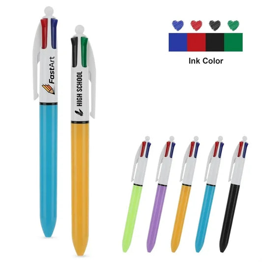 4-Color Retractable Ball Pens, Medium Point