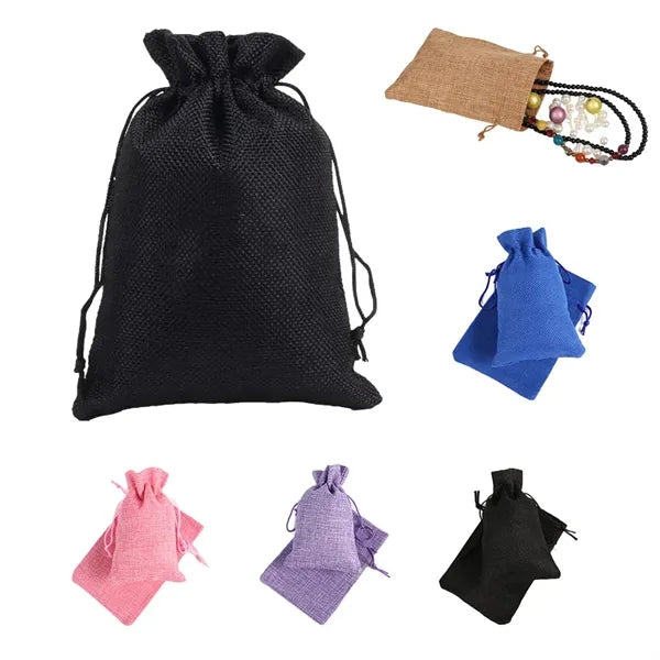 Jewelry and collectibles linen drawstring bag