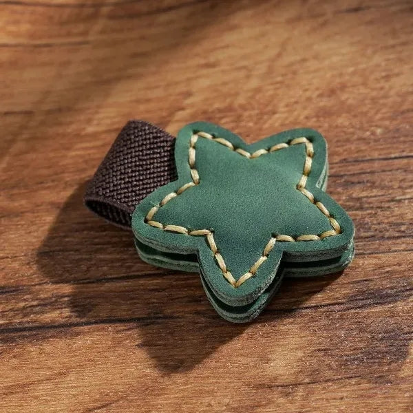 Vintage Star Shape Clip Leather Magnetic Bookmark Book Page