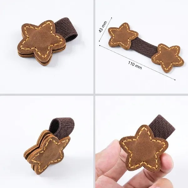Vintage Star Shape Clip Leather Magnetic Bookmark Book Page