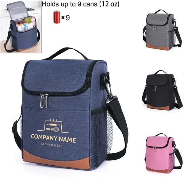 9-Can Insulated Cooler with Pockets and Shoulder Strap