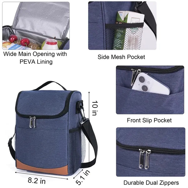 9-Can Insulated Cooler with Pockets and Shoulder Strap