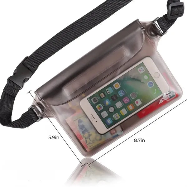 3-layer Sealed Zipper Waterproof Fanny Pack Waist Pouch