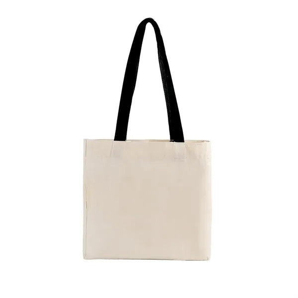 Cotton Colored Handle Tote with Gusset