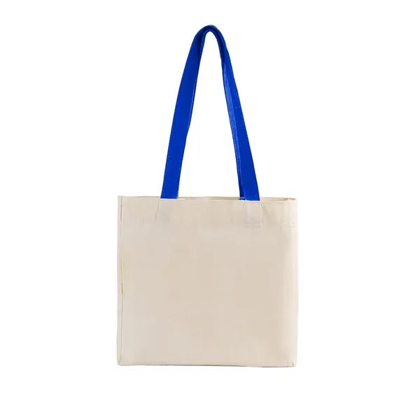 Cotton Colored Handle Tote with Gusset
