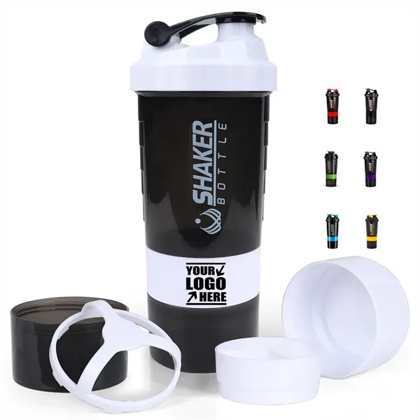 18oz Portable Protein Powder Shaker Bottle