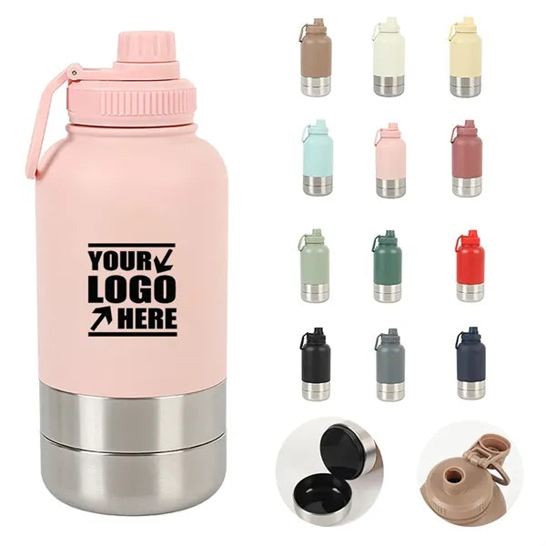 32oz Portable Dog Insulated Water Bottle and Bowls