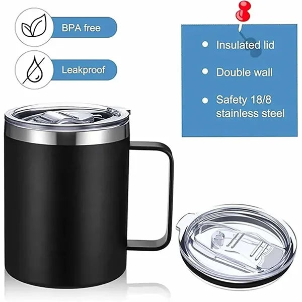 12oz stainless steel handle mug