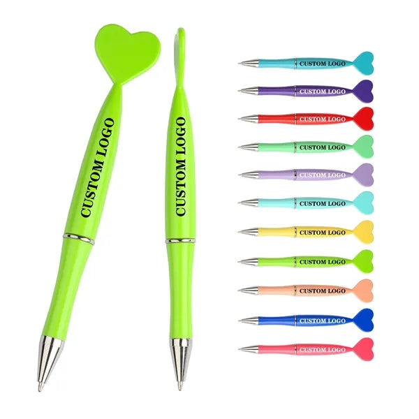 Twist action heart shape ballpoint pen