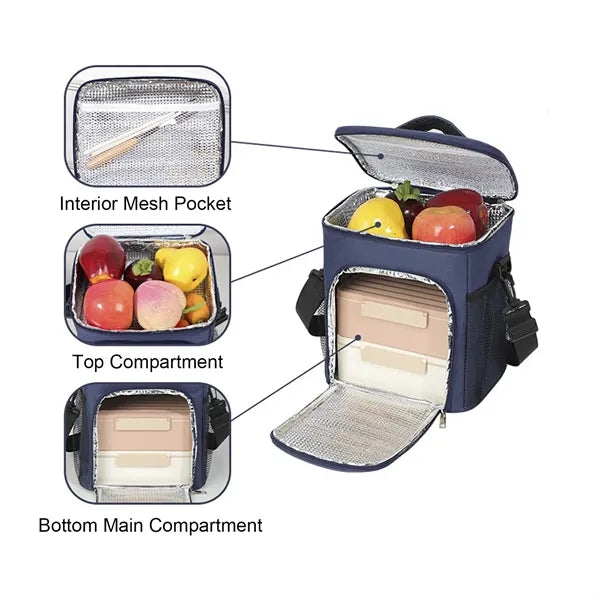 8-Can Insulated 600D Oxford Cooler with Dual Compartments