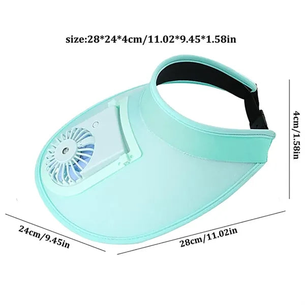 Sun Visors Hat with Fan for Women