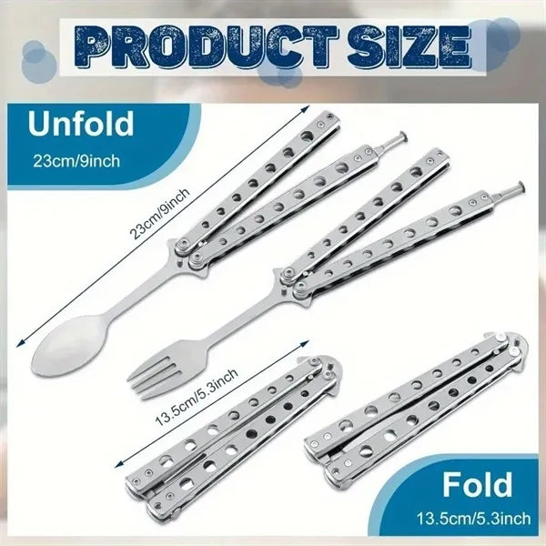 Butterfly Folding Stainless Steel Cutlery Set