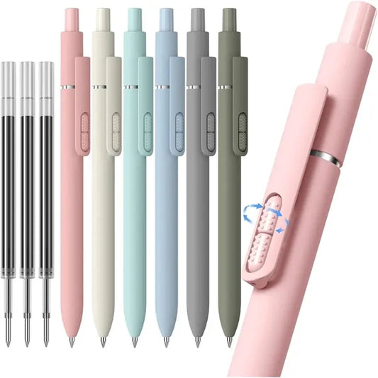 Retractable Gel Pen Smooth Writing Black Ink with Ergonomi