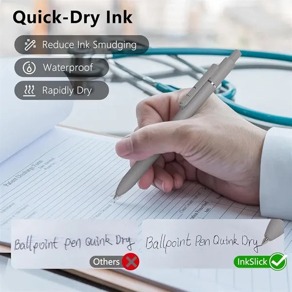 Retractable Gel Pen Smooth Writing Black Ink with Ergonomi