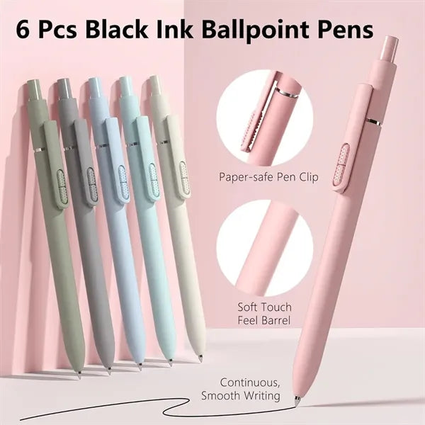 Retractable Gel Pen Smooth Writing Black Ink with Ergonomi